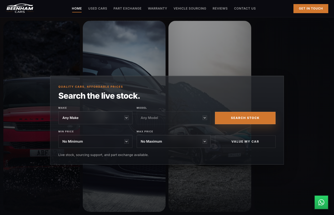 Beenham Cars website